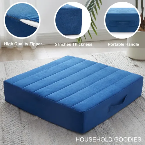 Miniatura 3 de JKMAX 2 Piezas Almohadas de Espuma de Alta Densidad para Piso - Almohadas Grandes Mejoradas para Asientos de Adultos - Cojín de Piso para Exteriores