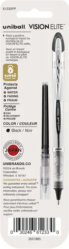 Miniatura 2 de Uniball - Recambio para bolígrafos Vision Elite, punta cónica audaz, tinta negra, paquete de 2