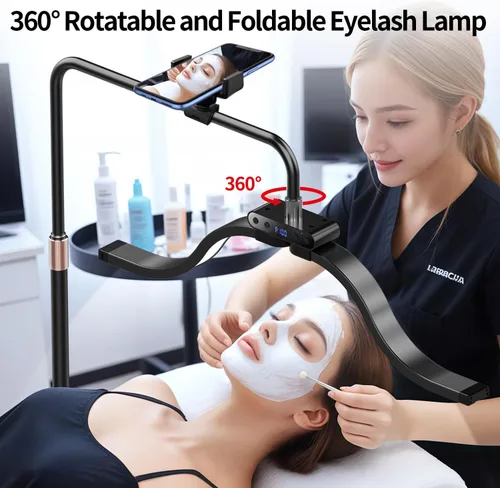 Miniatura 2 de Luz de Pestañas para Técnico de Pestañas-Esteticista Luz de Anillo, Luz de Media Luna para Extensiones de Lámpara LED de Pestañas, Artistas