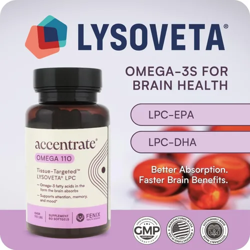 Miniatura 6 de Omega 110 con LYSOVETA LPC Suplementos EPA y DHA para la salud del cerebro y la retina Enfoque, atención, memoria, estado de ánimo y visión 6