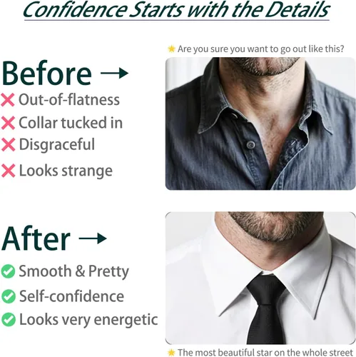 Miniatura 6 de Collar Stays para camisas polo, 120 unidades, sin curvatura, cuello de camisa de PVC para hombres, cinta para camisas de cuello de hombre, tiras