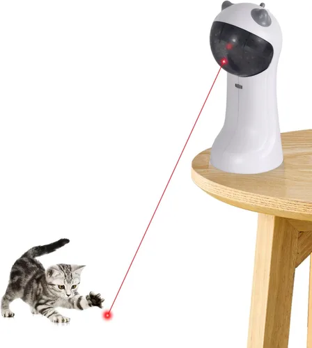 Miniatura 9 de TBTeek Juguete para gatos, luz verde, activado por movimiento automático, 5 patrones divertidos, 4 modos de velocidad, ángulos de luz ajustables