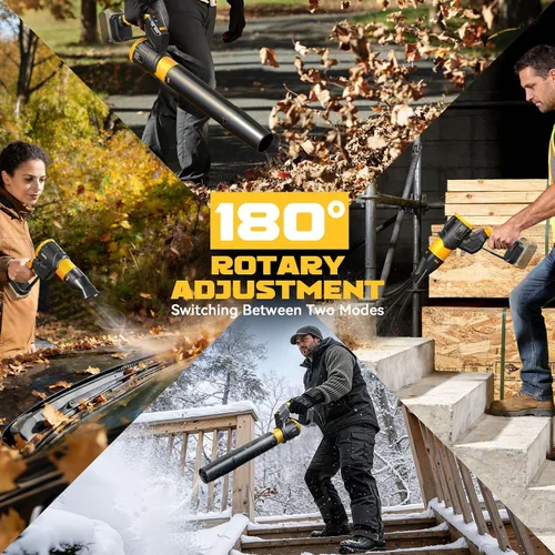 Miniatura 9 de Soplador eléctrico de hojas compatible con batería Dewalt de 20 V (no incluida), soplador de hojas inalámbrico giratorio de 180°, 3 velocidades