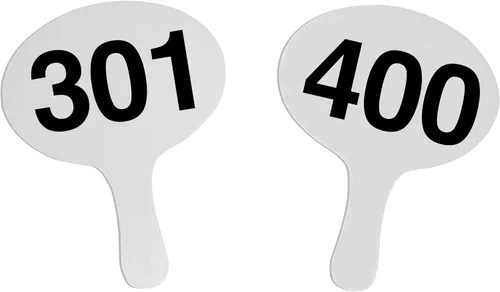 Miniatura 14 de 201-300, Cartonplast de 0.079 in, juego de paletas de subasta Better Bidders de forma ovalada, ventiladores de plástico blanco de 1 pieza (201-300)