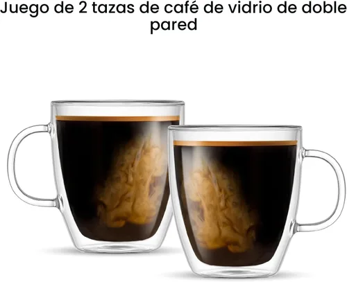 Miniatura 9 de JoyJolt Savor - Tazas de café de vidrio de doble pared aisladas (Set de 2) - 13.5 onzas