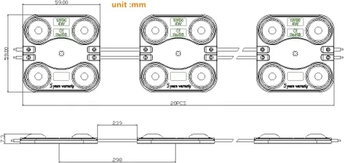 Miniatura 4 de Módulo LED de 4.0 W, 12 V CC, impermeable, luz decorativa para letreros publicitarios de letras con cinta adhesiva en la parte trasera