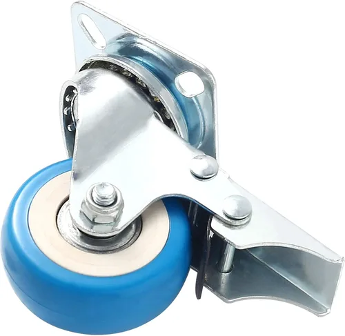 Miniatura 8 de 12 Ruedas de placa giratoria, poliuretano azul, 1,500 libras de capacidad, Azul