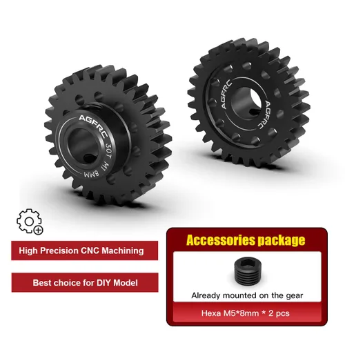 Miniatura 6 de AGFRC Engranaje de motor de piñón de acero endurecido 8MM MOD1 30T RC para carreras de alta velocidad y aplicaciones de carreras de arrastre Parte