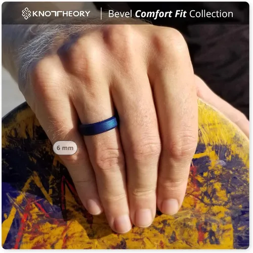 Miniatura 4 de Knot Theory - Anillo de boda de silicón para hombres y mujeres Anillos de goma finos de calidad superior con gran estilo, comodidad; son ideales