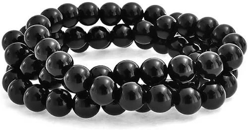 Miniatura 18 de Bling Jewelry Juego de 3 pulseras elásticas unisex apilables con cuentas redondas de 0.315 pulgadas para mujeres, adolescentes y hombres, multihebra