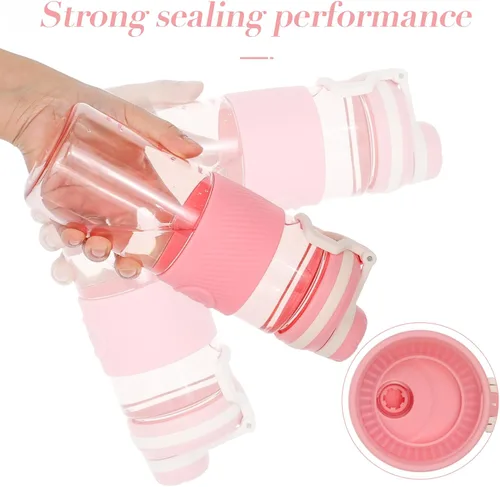 Miniatura 7 de Botella agitadora - 650ml/23oz, duradera y a prueba de fugas, perfecta para batidos de proteínas súper cremosos para el fitness - Rosa