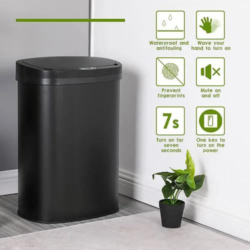 Miniatura 2 de Basurero de cocina de 13.2 galones con sistema de control de olores, cubo de basura automático con sensor de movimiento táctil con tapa, cubo