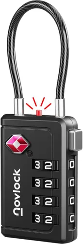 Cerradura de equipaje aprobada por la TSA | Indicador de inspección, combinación de 4 dígitos, aleación de zinc duradera | para maletas, mochilas,
