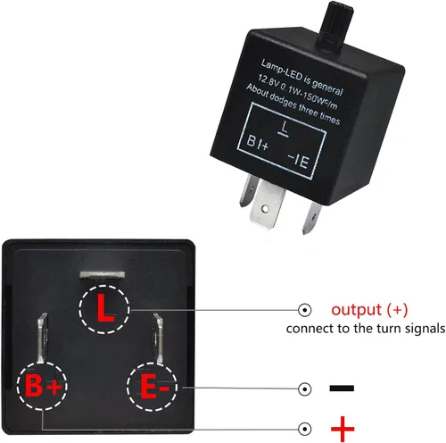 Miniatura 3 de Relé intermitente LED CF-13, relé de señal de giro ajustable de 3 pines CF13 EP34 - Relé intermitente para luces LED, resuelve problemas