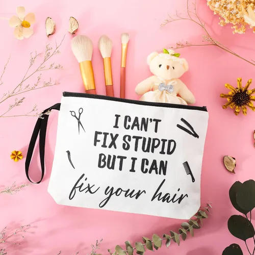 Miniatura 5 de Coume 2 piezas de regalos de peluquería para mujer, estilista, cosmetóloga, bolsa de maquillaje, bolsa de cosméticos para peluquería, bolsa de lona