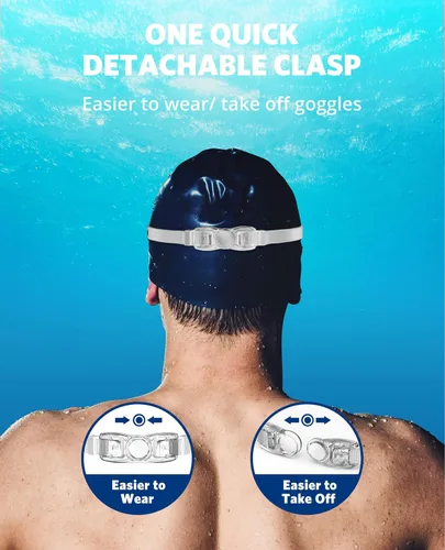 Miniatura 7 de Aegend - Gafas de natación, paquete de 2 gafas de natación sin filtraciones, para adultos, hombres, mujeres y jóvenes Plateado brillante y azul
