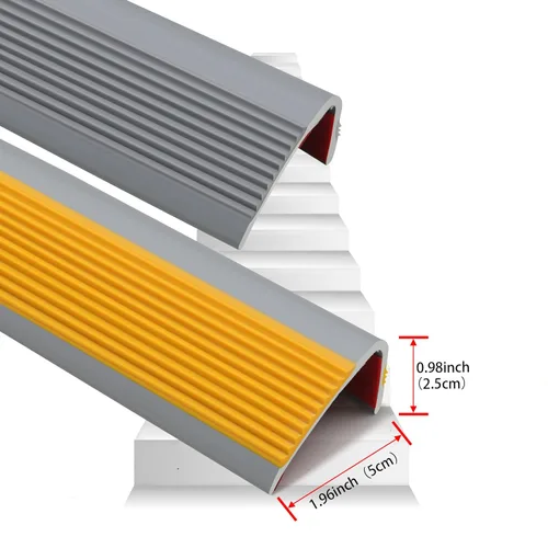 Miniatura 2 de Trimold Escalera antideslizante de vinilo para escaleras, autoadhesivo, antideslizante, peldaños de goma flexible, protector de bordes, moldura