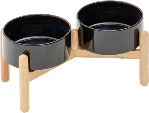 Miniatura 34 de Havniva Cuenco elevado de cerámica de 6.1 pulgadas para perros con soporte para platos de perros de razas pequeñas y medianas, cuenco de comida y 2