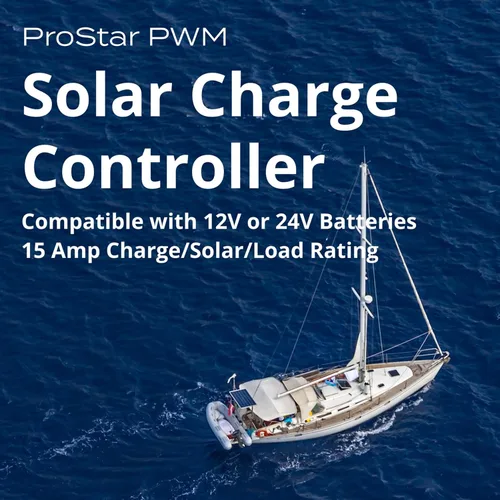 Miniatura 2 de Morningstar Prostar 15A PWM Controlador de carga solar (PS-15) – Regulador de panel solar inteligente, compatible con baterías de litio LA/12V/24V