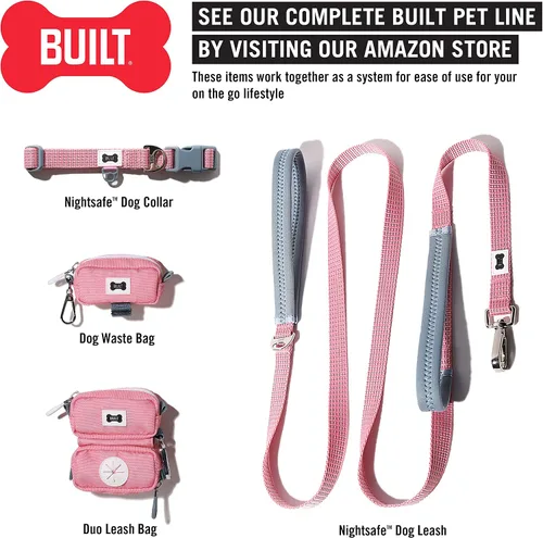 Miniatura 6 de BUILT Pet Nightsafe - Collar para perro pequeño, rosa y gris
