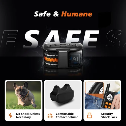 Miniatura 6 de Collar de choque para perro ultra compacto, collar de entrenamiento de perro más ligero con control remoto para perros pequeños de 5 a 30 libras