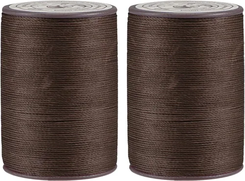 Miniatura 10 de uxcell Hilo encerado fino de 137 yardas, 0.022 in de diámetro, de poliéster, con revestimiento de cera, para coser a máquina, bordar, acolchar a
