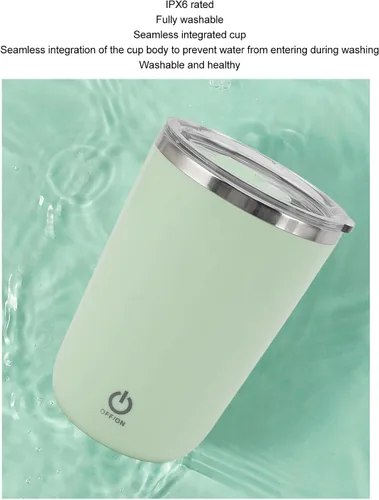 Miniatura 8 de Shaker Bottle - Taza mezcladora eléctrica de acero inoxidable de 11.8 onzas, mezcladora autoagitable, taza de café recargable por USB para deportes