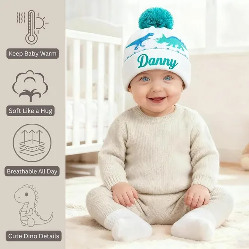 Miniatura 5 de Gorros personalizados de dinosaurio para bebé, sombrero personalizado para niños, sombrero bordado con nombre para niño y niña