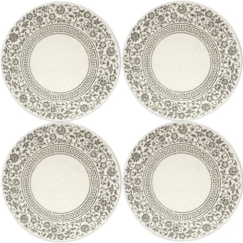 Miniatura 21 de Encasa XO Juego de 6 manteles individuales de comedor, manteles individuales de algodón, 13 pulgadas de diámetro, color beige, cargadores hechos a
