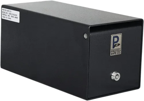Protex Caja fuerte (SDB-101) - Negro, para efectivo, cheques y sobres, deflector dentado de sierra para proteger la ranura, acabado con