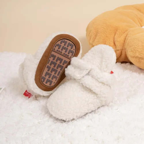 Miniatura 93 de Botines de forro polar para bebés, niños y niñas, pantuflas antideslizantes con agarre suave, zapatos de calcetín para recién nacidos, cuna