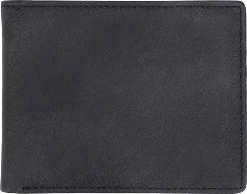 Miniatura 14 de HIMI - Cartera elegante de cuero auténtico para hombre, con bloqueo de interferencia de radiofrecuencia (RFID), con 2 ventanas para identificación