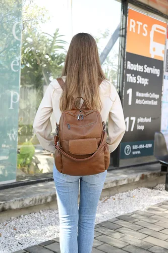 Miniatura 38 de Mochila de moda para mujer, impermeable, bolsa de viaje, bolsa de hombro convertible para mujer