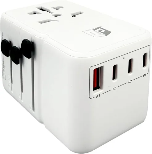 EP Adaptador de viaje universal de 85 W, adaptador de corriente internacional con 3 puertos USB-C y 2 puertos USB-A, adaptador de enchufe mundial,
