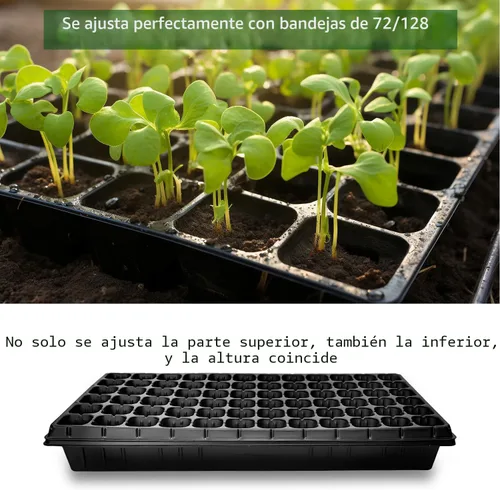 Miniatura 8 de RooTrimmer 10 paquetes de bandejas de inicio de semillas 1020 y 10 piezas de bandejas de 72 celdas para semilleros, bandeja de semilleros