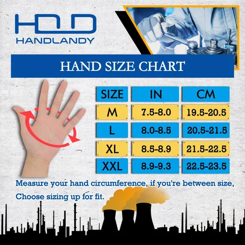 Miniatura 6 de HANDLANDY Mens Work Gloves Touch screen, Utility Mechanic Gloves, Flexible Breathable Fit- Padded Knuckles & Palm Negro rojo