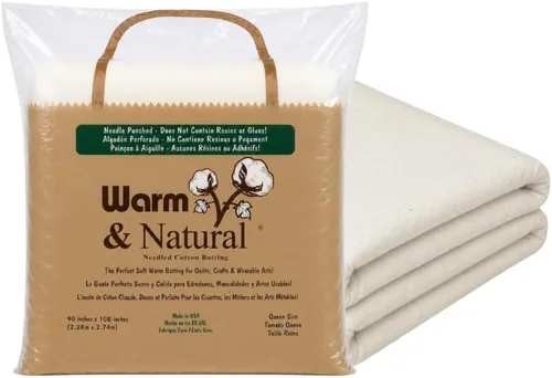 Miniatura 12 de The Warm Company - Guata de Algodón Cálido y Natural para Edredón – Tamaño Artesanal 34" x 45" – Guata Premium para Edredón y Manualidades