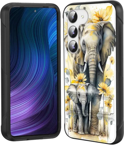 Miniatura 67 de Funda para Galaxy S24 Plus con soporte, doble capa híbrida de policarbonato duro y silicona suave, resistente a prueba de golpes, funda protectora