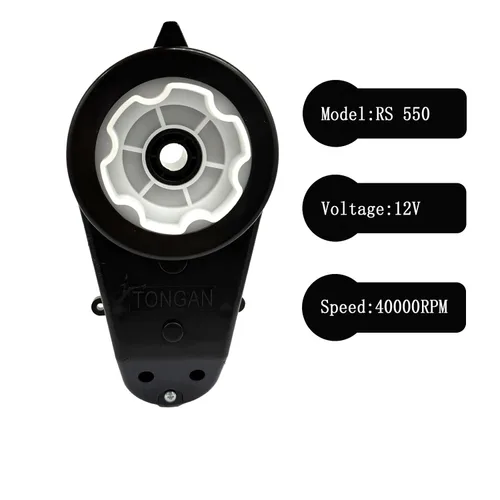 Miniatura 3 de Caja de cambios de motor eléctrico de 2 piezas para niños, RS550 12V/RS555 24V con ruedas de alta velocidad, motor RS550, motor de accionamiento