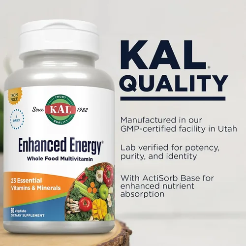 Miniatura 4 de KAL Suplemento energético mejorado, multivitamínico de alimentos integrales para hombres y mujeres, apoyo saludable de verduras, frutas y verduras