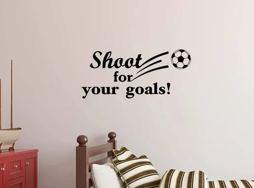 Miniatura 2 de Imposing Design Calcomanía de vinilo con cita de fútbol de 22 x 10 pulgadas, diseño de equipo deportivo, caligrafía artística, decoración