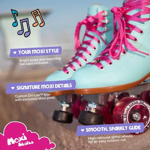 Miniatura 5 de Moxi Beach Bunny Roller Skates for Women - Colorful, Precision-Fit Skate with High-Rebound Wheels, Moisture-Wicking Lining & Padding, Roller Skates