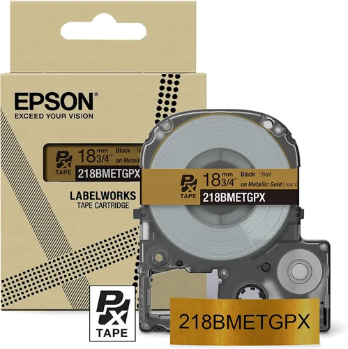 Miniatura 15 de Epson LABELWORKS 218BMBEPX - Cartucho de cinta de PET (poliéster), color negro sobre beige mate, 3/4 pulgadas de ancho, 26 pies