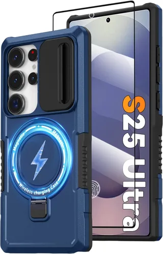Miniatura 30 de Funda magnética para Samsung Galaxy Note 20 Ultra con soporte de anillo [con protector de pantalla] [Compatible con carga inalámbrica MagSafe] Funda