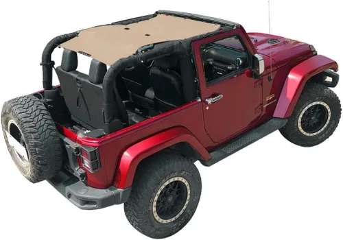 Miniatura 40 de Shadeidea JK - Parasol superior compatible con Jeep Wrangler JKU, cubierta de techo de malla suave (2007-2018) - Bloqueador de ruido de viento UV