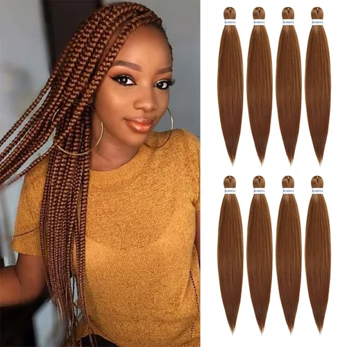 Miniatura 7 de Cabello trenzado preestirado - 12 pulgadas, 8 paquetes, cabello trenzado corto natural negro para trenzas torcidas o en caja, extensiones de cabello