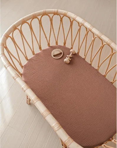Miniatura 5 de Konssy Sábanas de muselina para cuna de bebé para niña y niño, paquete de 2, sábanas ajustadas transpirables para colchón de cuna de bebé, aptas