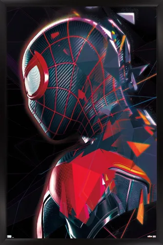Miniatura 8 de Trends International Marvel's Spider-Man: Miles Morales - Póster de pared de perfil, 22.37 x 34.00 pulgadas, versión enmarcada en blanco