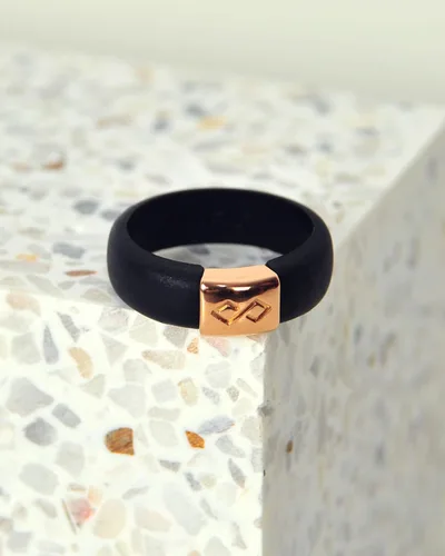 Miniatura 8 de Rinfit Anillos de silicona a juego para parejas, juegos de alianzas de boda de silicona para él y ella, diseño patentado MetalInfinity e Infinity
