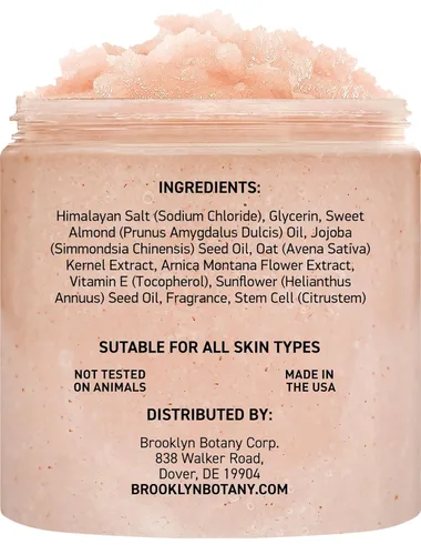Miniatura 3 de Brooklyn Botany - Exfoliante de sal del Himalaya y células madre para el cuerpo, hidratante y exfoliante para el cuerpo, rostro, manos y pies